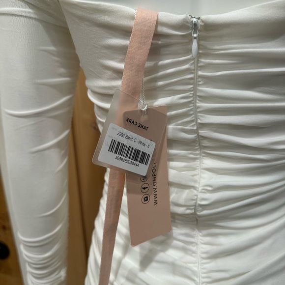 Oh Polly Fantasy Long Sleeve Ruched Sheer Dress Size 2 NWT! Lace Up Baby Doll - Picture 15 of 16